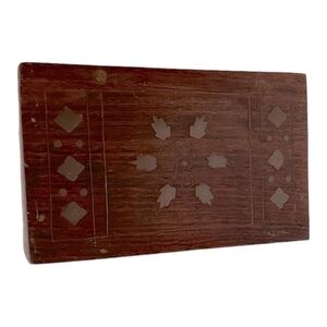Vintage Wood Box Floral Inlay Jewelry Storage Box Safe-keeper Little Chest Case